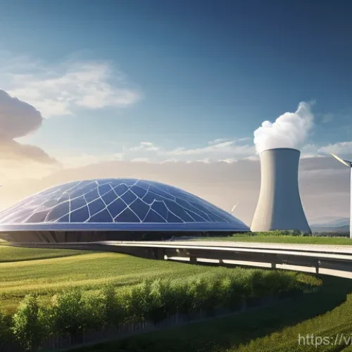 Home 26 헝가리 에너지 정책 - **Prompt:** A sprawling, futuristic energy hub showcasing diverse power generation. In the foregroun...